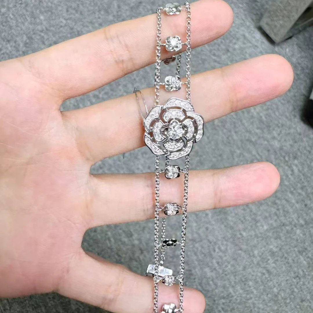 【六言严选】18k 重金高版本山茶花手链 时尚轻奢