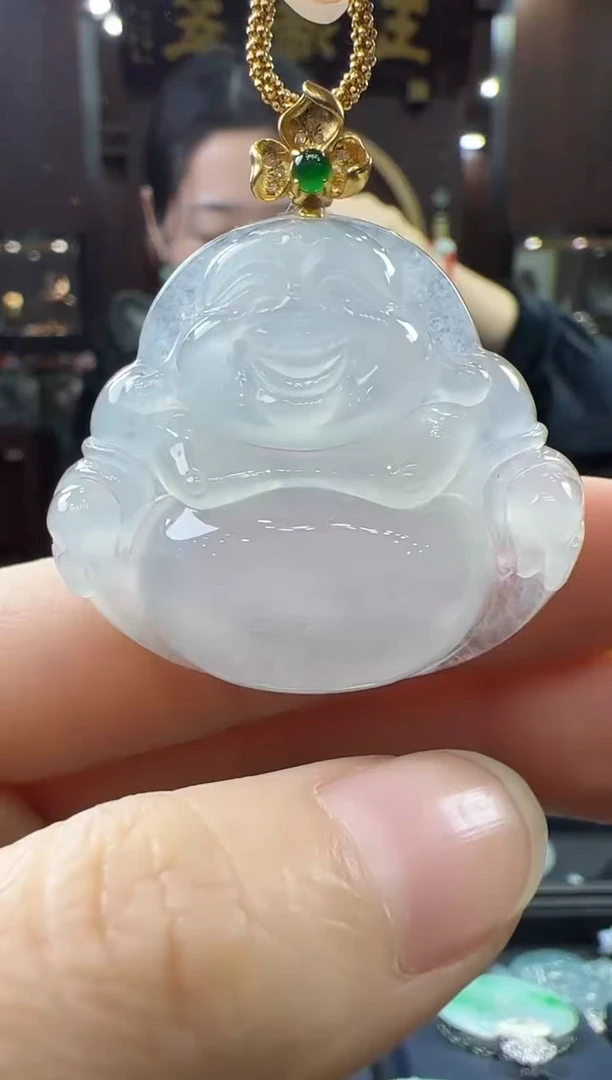 【闪购商品】翡翠挂件18K金镶嵌佛公
