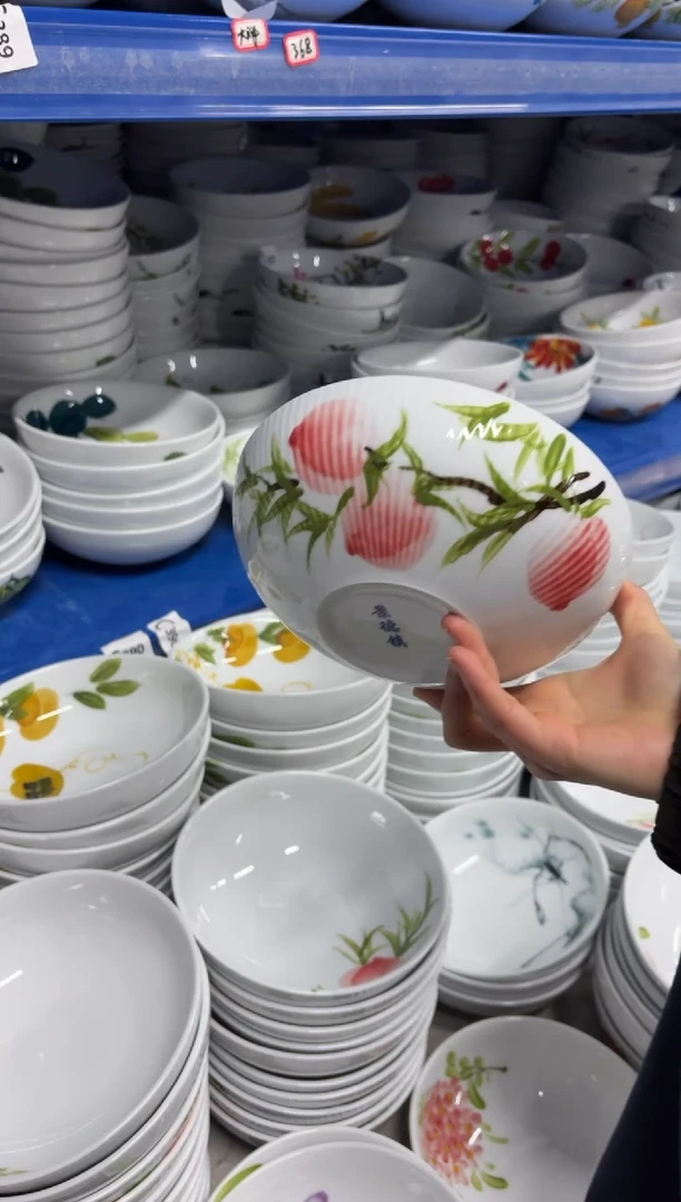 景德镇高温陶瓷食品级手绘釉中彩餐具-大胖碗