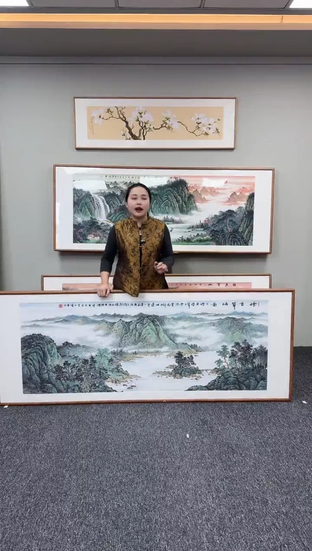 国画烟峦翠岫图210*80cm手绘