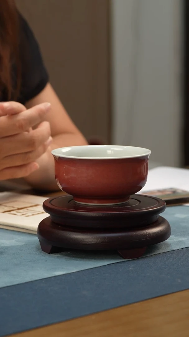 瓶龙浩釉里红研究院-豇豆红单杯