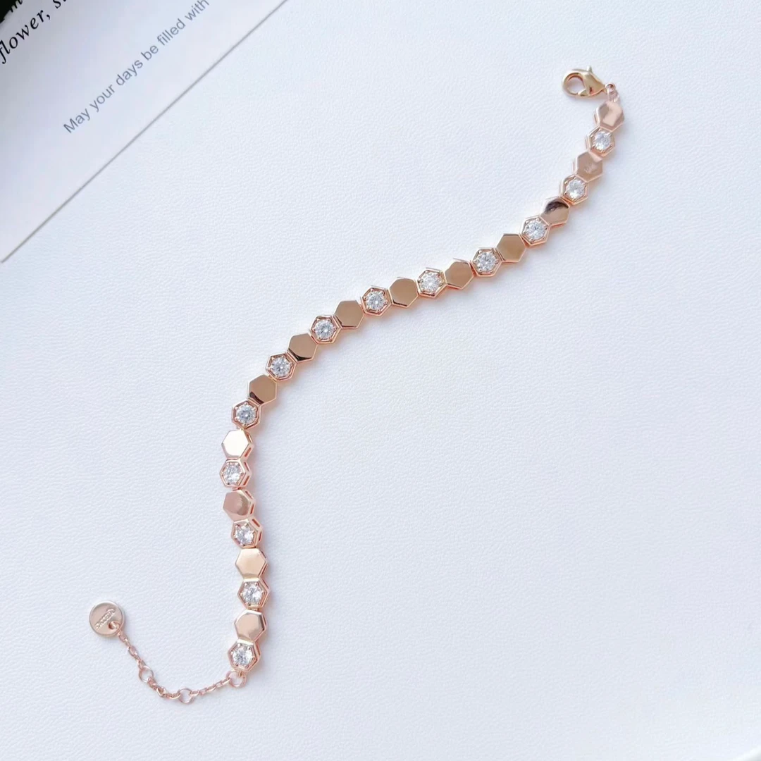 铜合金锆石手链 蜂巢轻奢手链