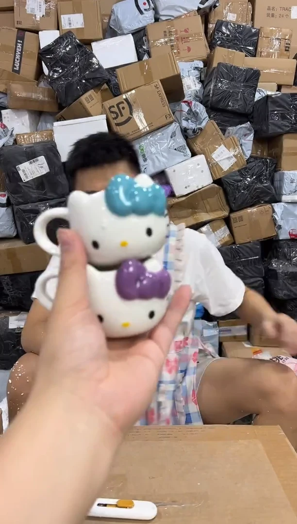 瓷片kkkt一口杯 紫色加蓝色