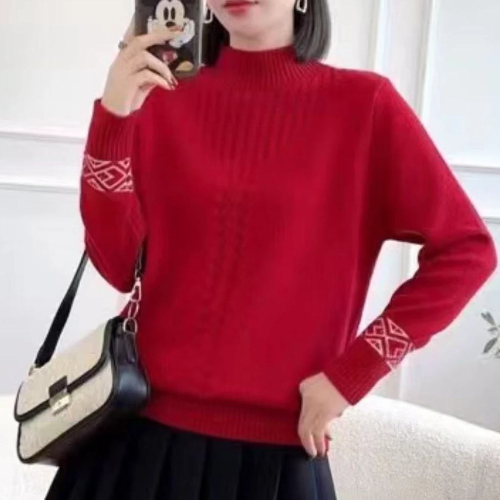 750#秋冬长袖针织衫半高领套头1 03