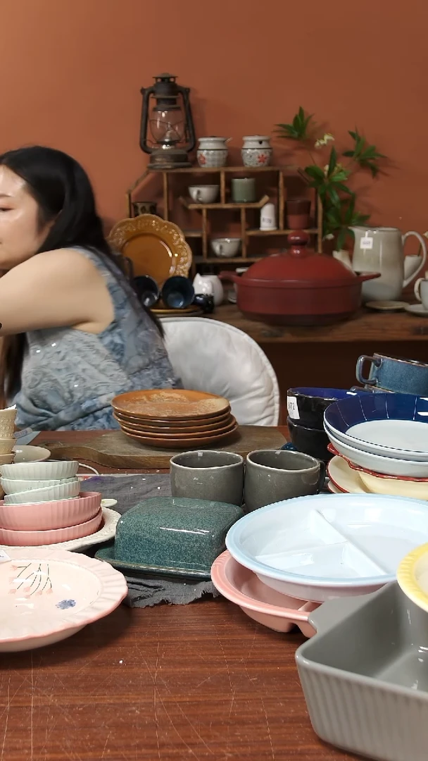 陶瓷B547陶瓷粗陶盘子5件套瑕疵明显