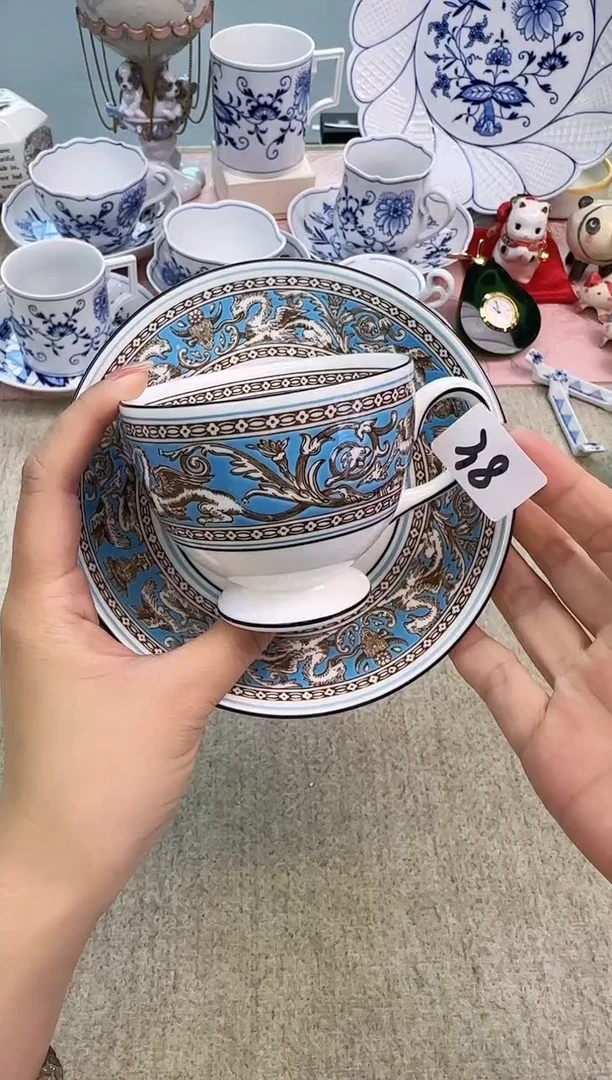 1杯1碟瓷片泡泡瓷器美到爆