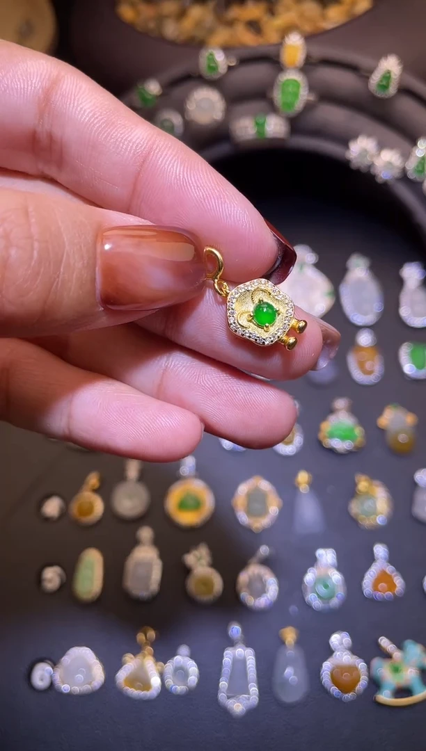 吊坠(不含链)银S925镶嵌翡翠1