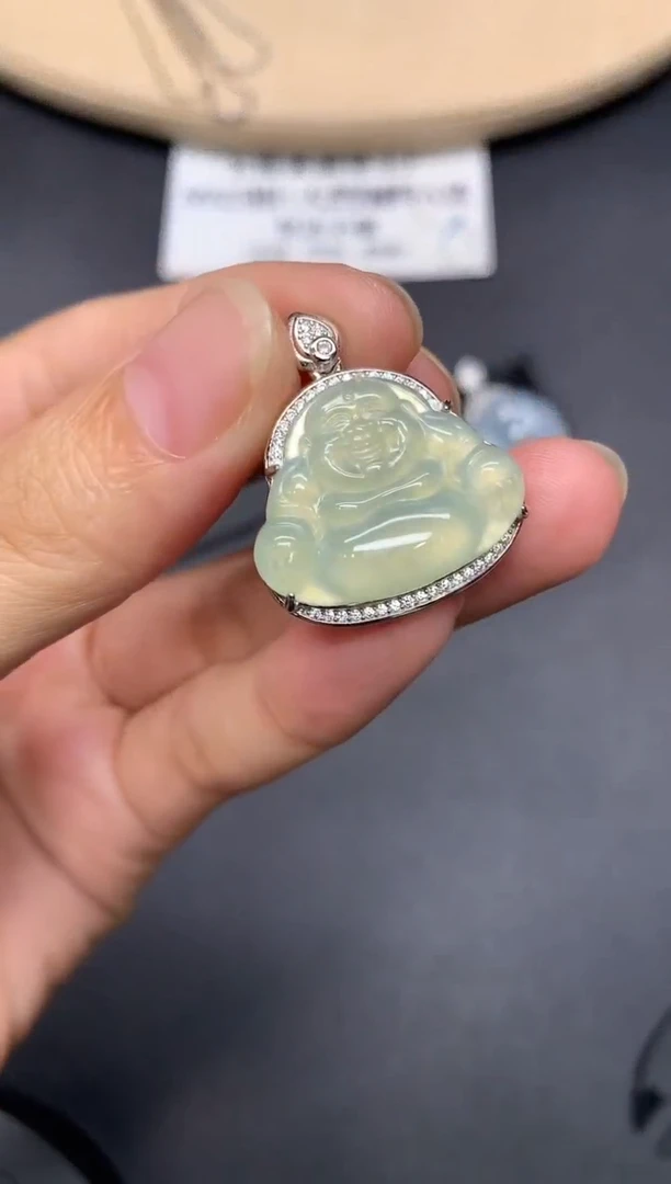 翡翠银S925镶嵌吊坠(不含链)佛公【多样性发其一】