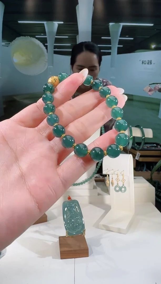 银S925镶嵌手串翡翠手串多样性发一