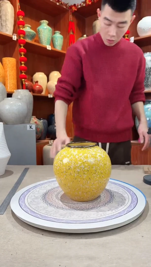 【闪购商品】瓶陶瓷花瓶 无花 微瑕油菜花小号