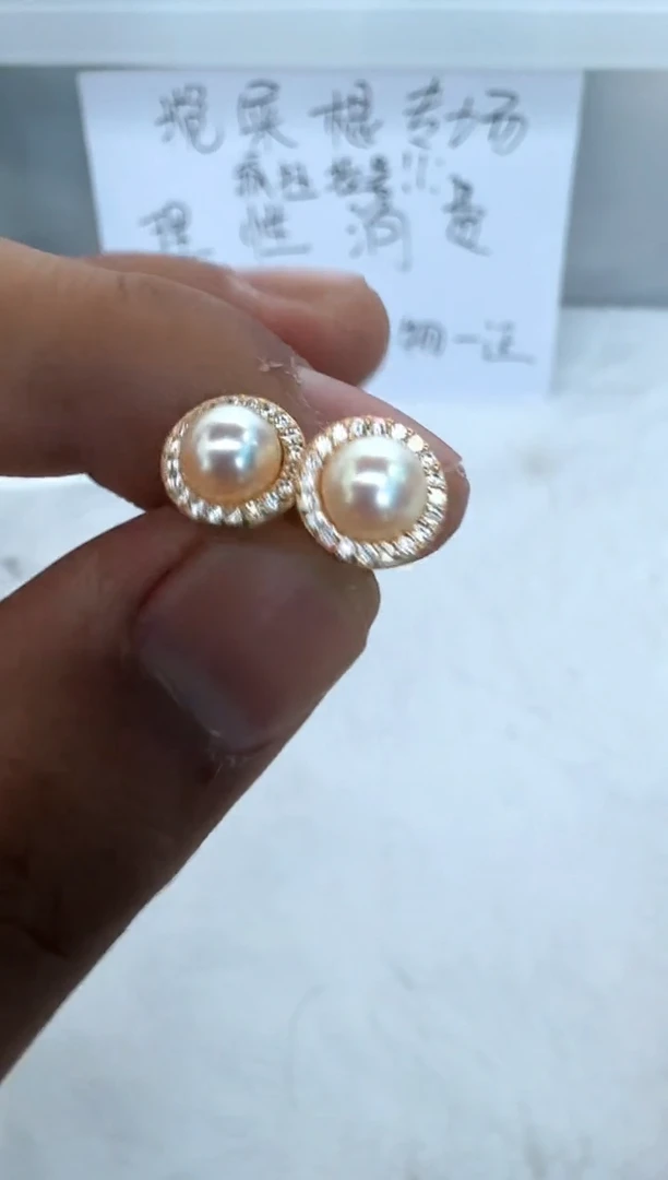 【闪购商品】海水珍珠耳饰银S925镶嵌耳钉