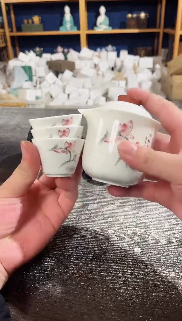 【闪购商品】其他羊脂玉瓷心静一壶3杯旅行套装