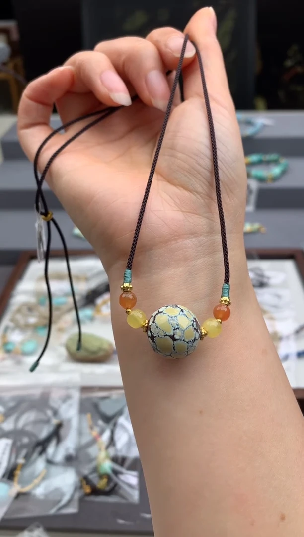 未镶嵌绿松石锁骨链茜.F44