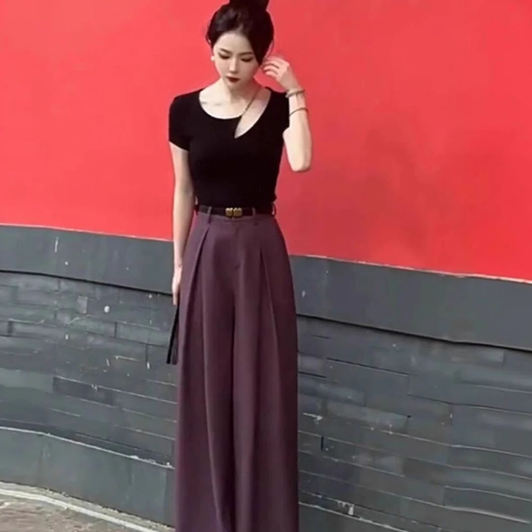 2025年超火夏装盐系穿搭配一整套御姐气质别致上衣裤子职业两件套