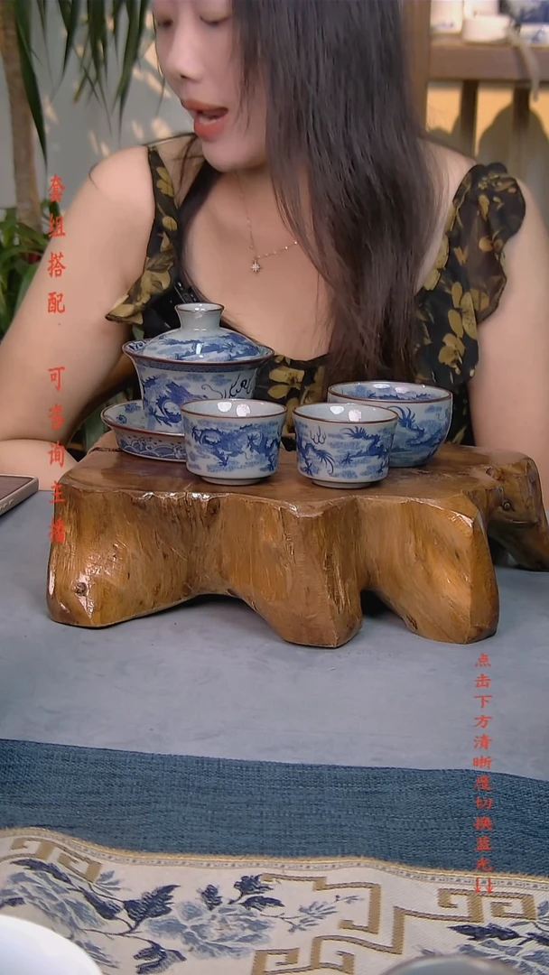 简装家用款4件套 老陶泥开片纹陶瓷茶具