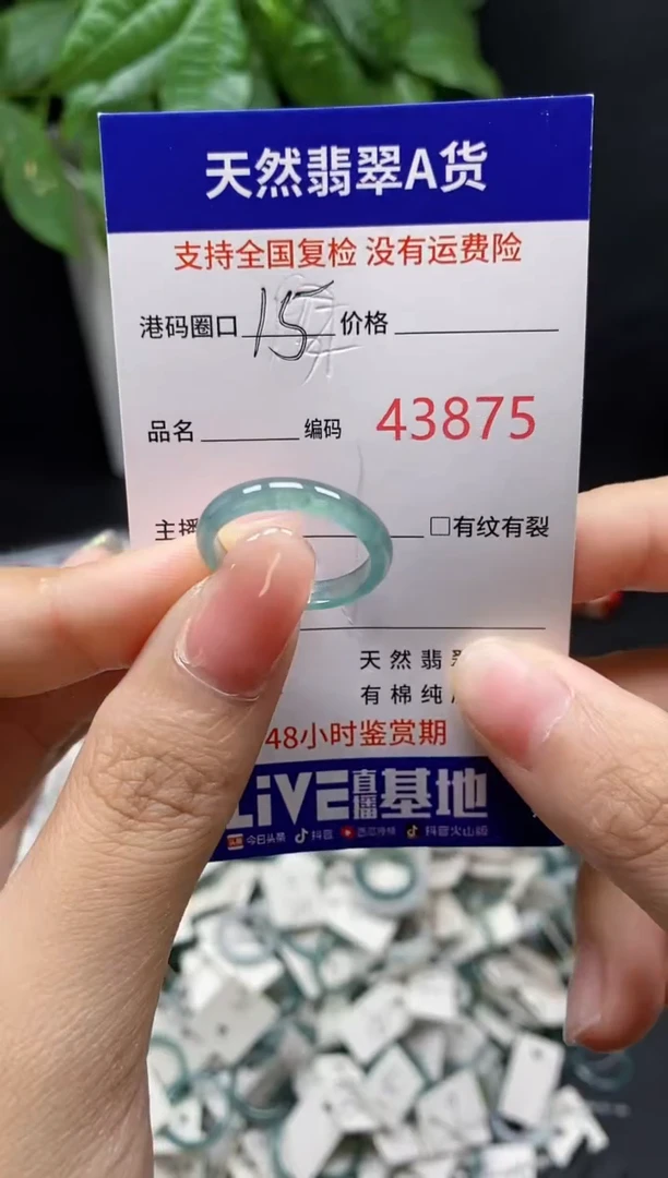 翡翠戒指未镶嵌天然翡翠戒圈3875