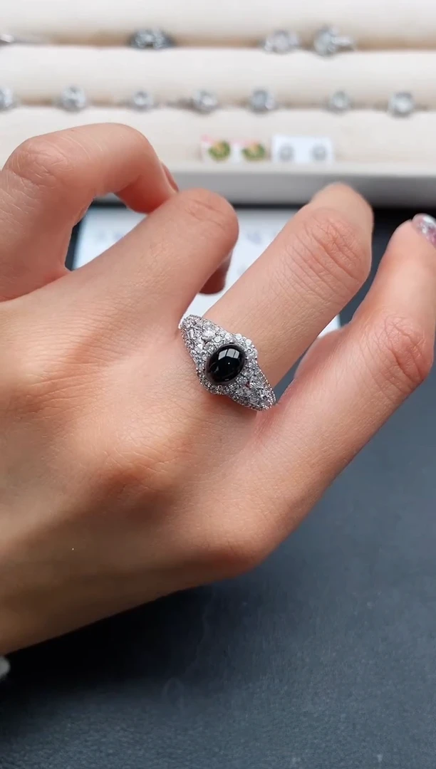 银S925镶嵌戒指翡翠3333333+2