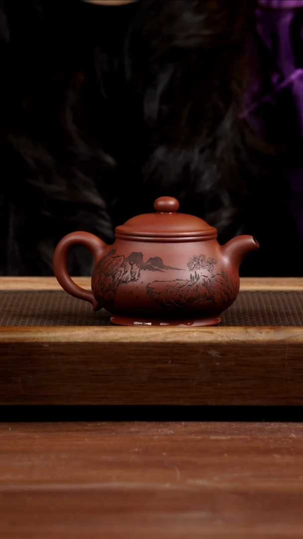 【闪购商品】紫砂茶壶四号井底槽青潘壶240CC