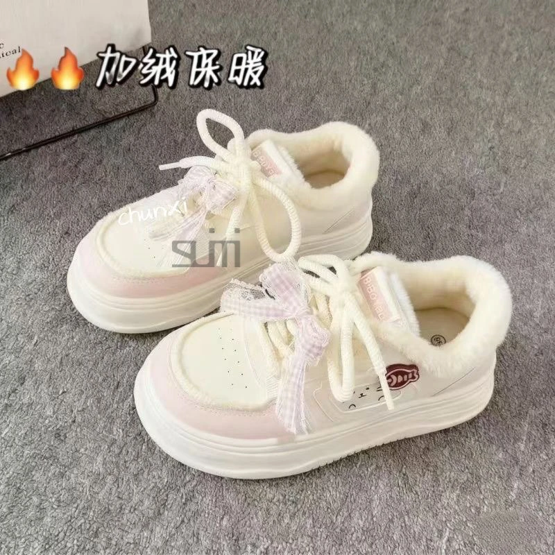 女童冬季加绒运动鞋2025新款棉鞋女孩保暖鞋子休闲防滑潮款二棉潮