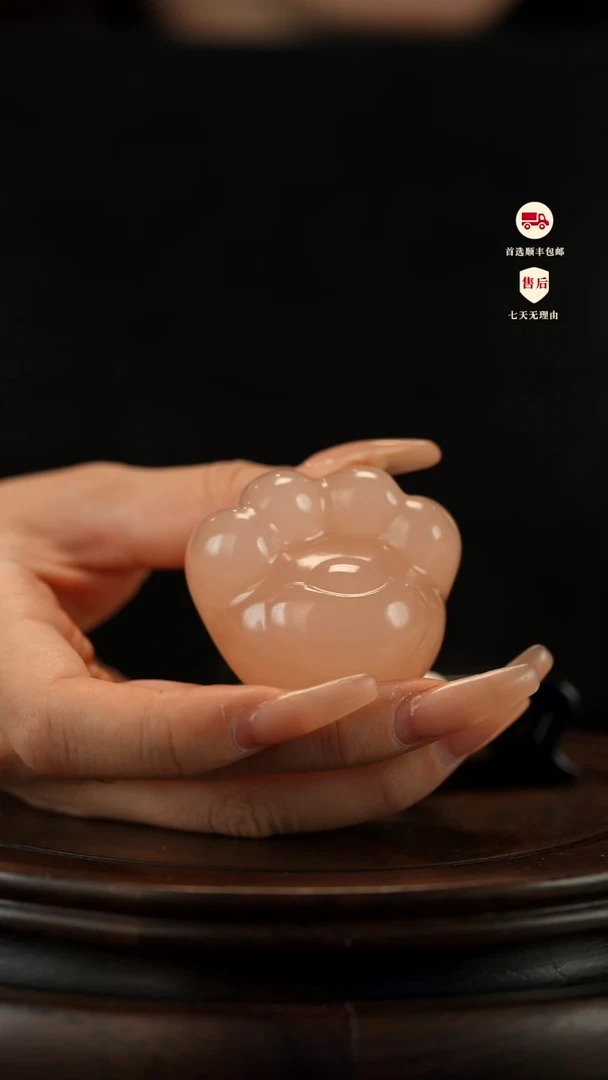云南石萌趣猫爪手把件