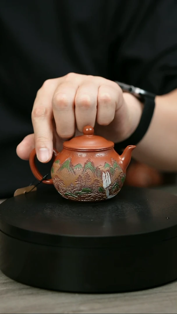 茶壶紫砂李*H2248赵翠虹山水彩绘宫灯
