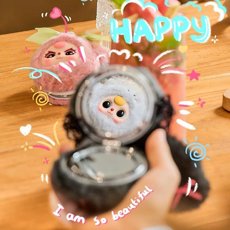 【正版】娃三岁化妆镜毛绒盲盒