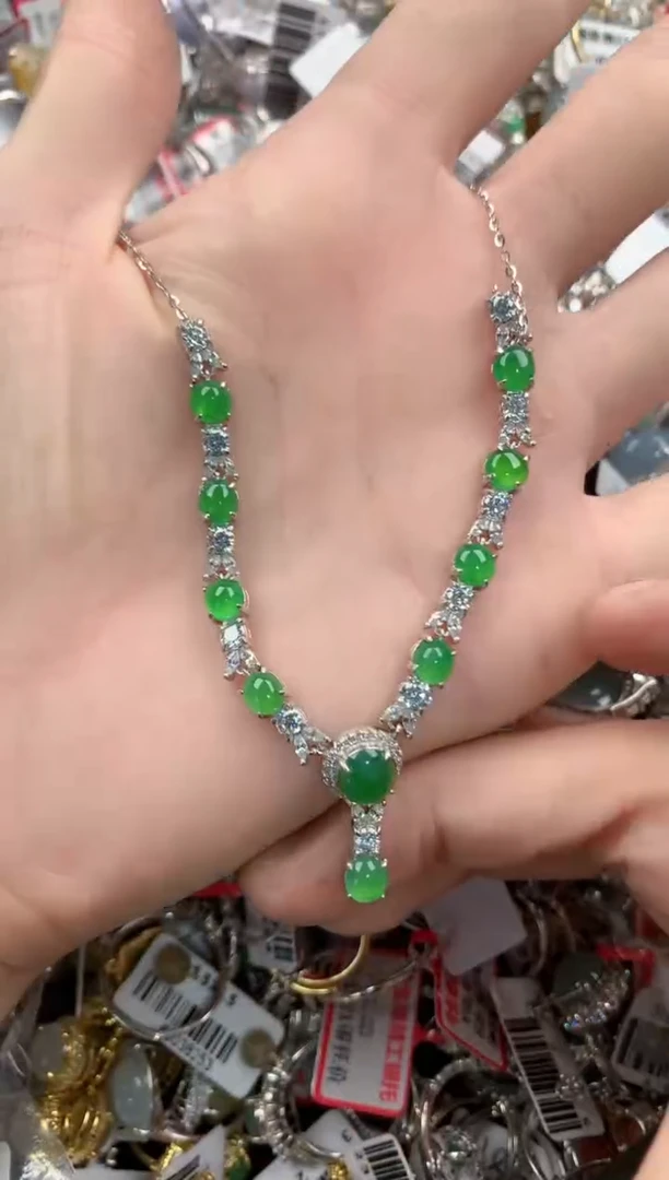 银S925镶嵌戒指翡翠555  2