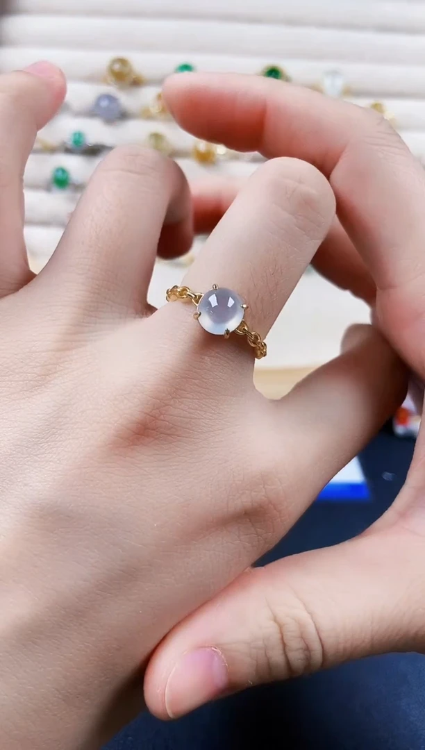 翡翠戒指银S925镶嵌1411