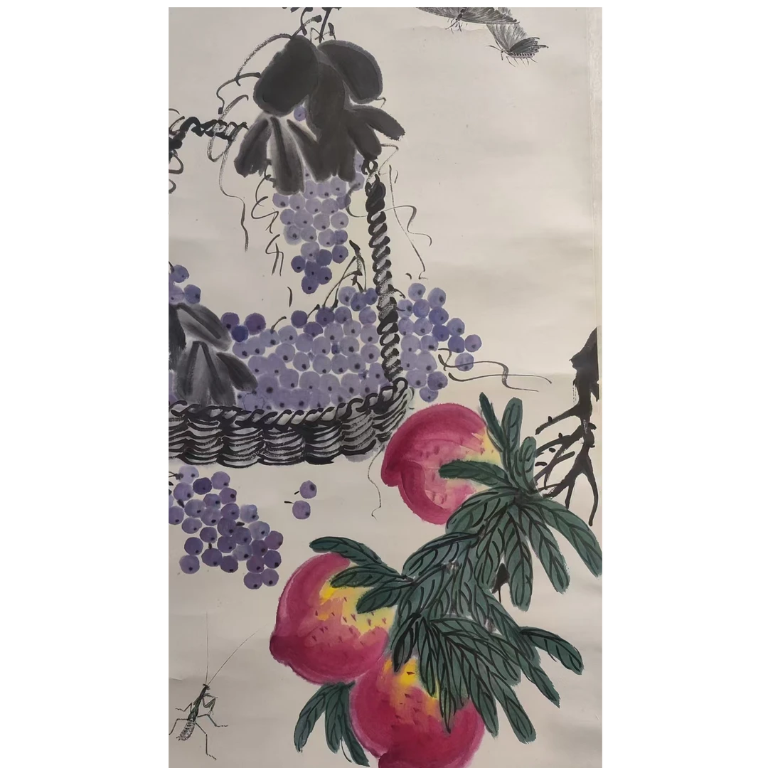 齐    草虫立轴100/47