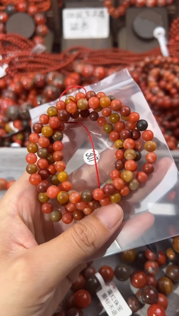 南红玛瑙手串未镶嵌6+