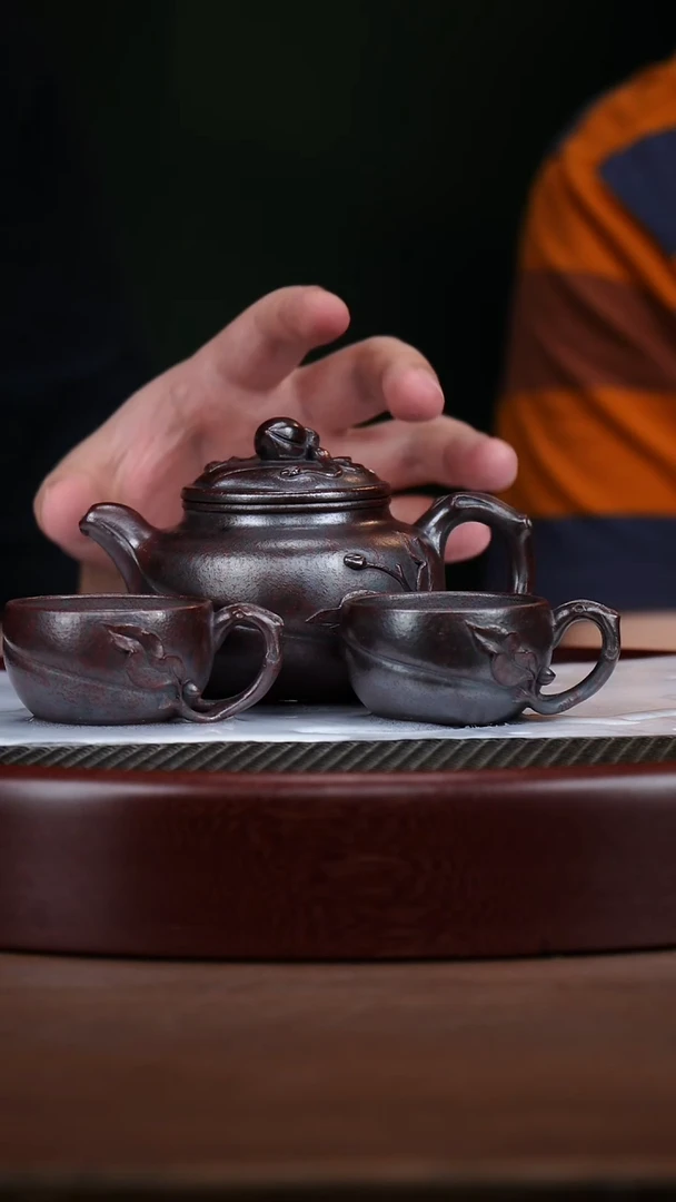 茶壶紫砂79CYL寿桃 紫御砂250cc