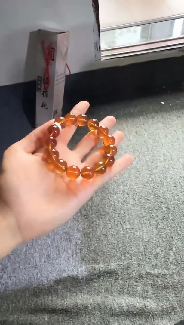 手串琥珀未镶嵌/54缅甸琥珀紫罗兰手串14mm
