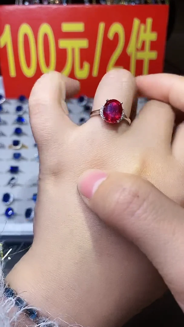 【闪购商品】红宝石戒指银S925镶嵌.......