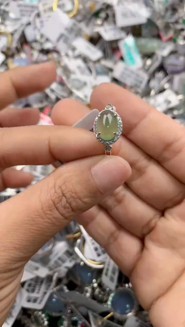 银S925镶嵌戒指翡翠1111-----5