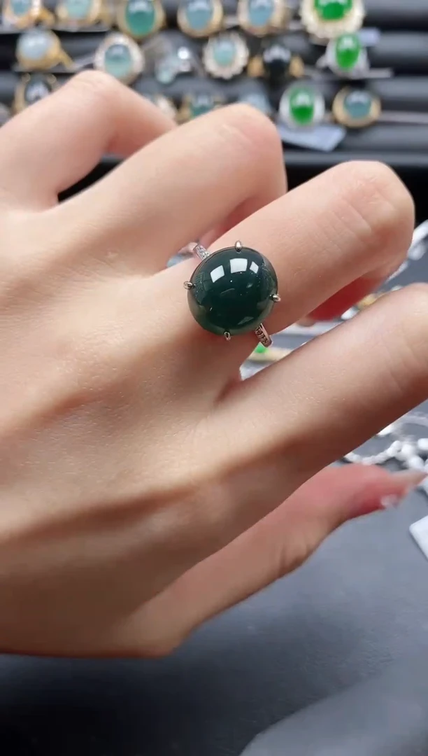 【闪购商品】翡翠戒指银S925镶嵌1111