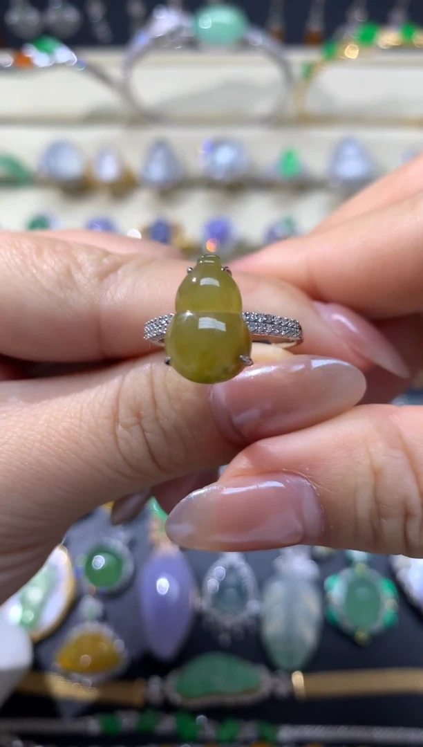 【闪购商品】翡翠颈饰18K金镶嵌戒指