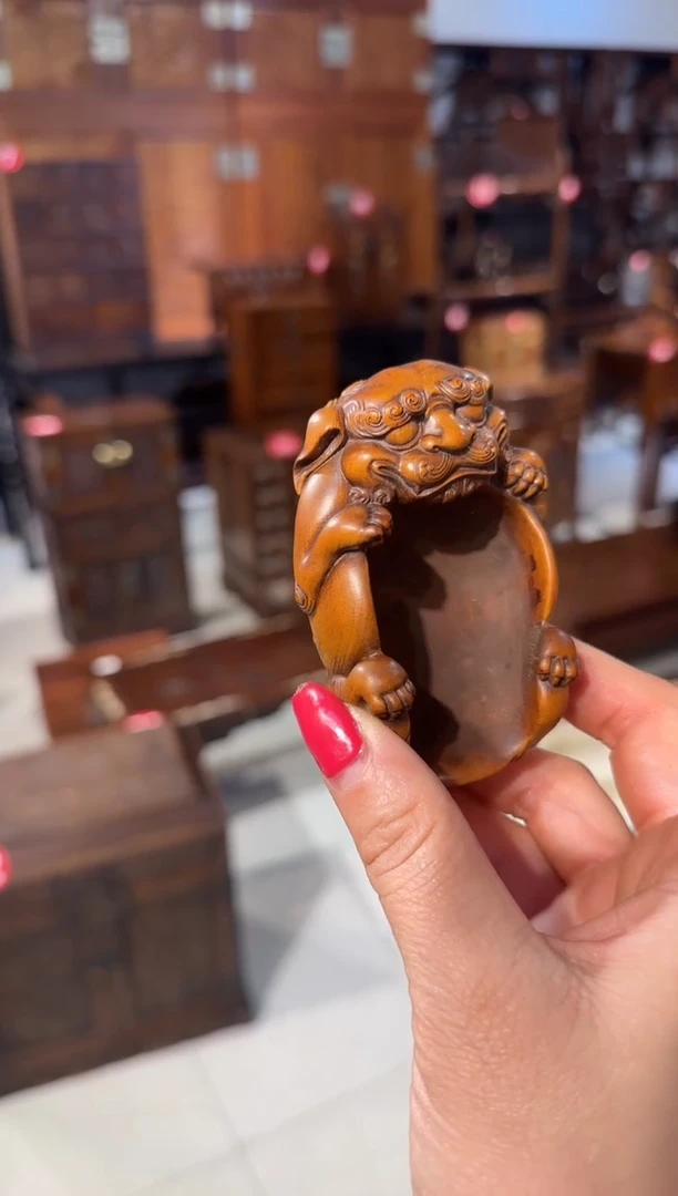 【闪购商品】木木艺黄杨木福狮茶则98.888