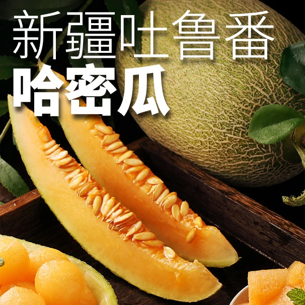 新疆吐鲁番火焰山西州蜜脆甜多汁新鲜哈密瓜