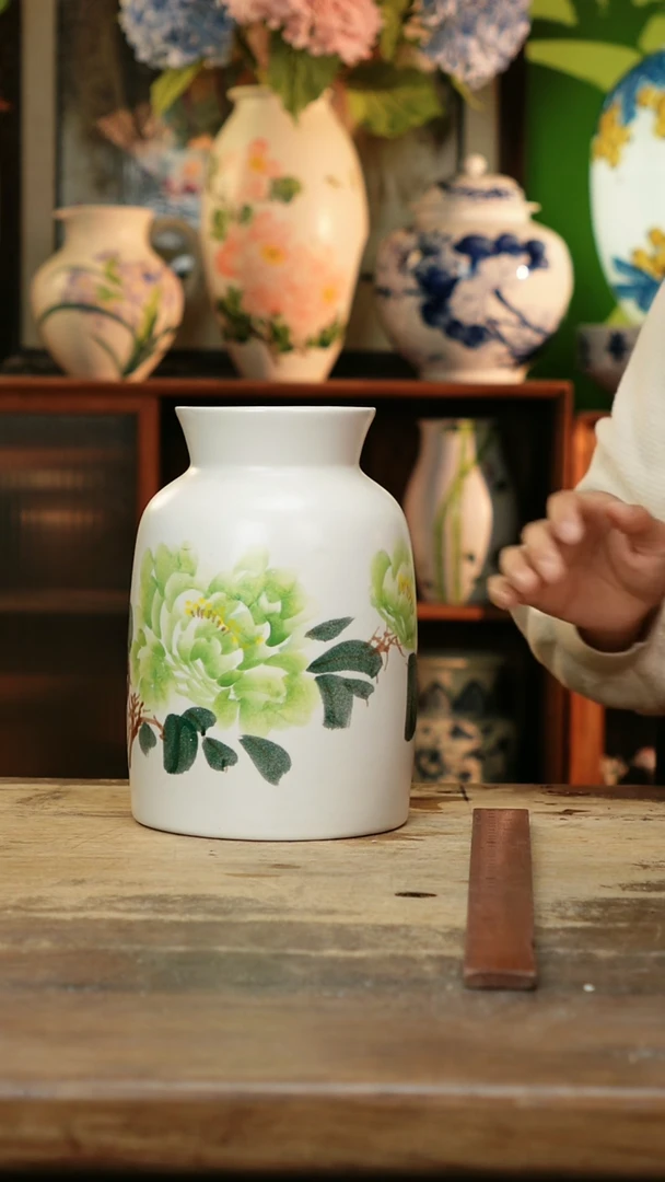 瓷片景德镇纯手工釉下彩精品花瓶