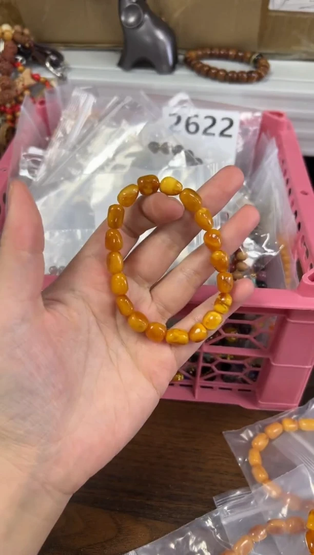蜜蜡颈饰未镶嵌爆米花蜜蜡随行枣珠手链[2843]