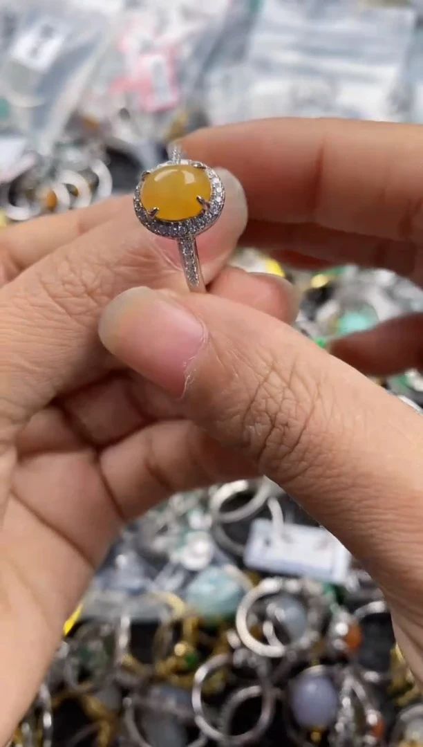 银S925镶嵌戒指翡翠12-2