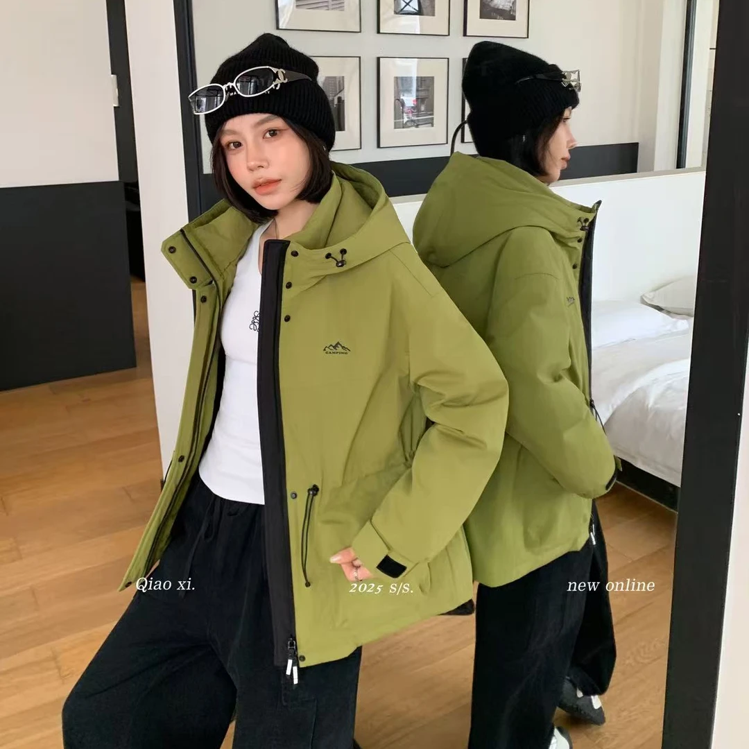 【商场品质】90白鹅绒 抽绳收腰设计连帽轻户外时尚鹅绒服 QX 56930