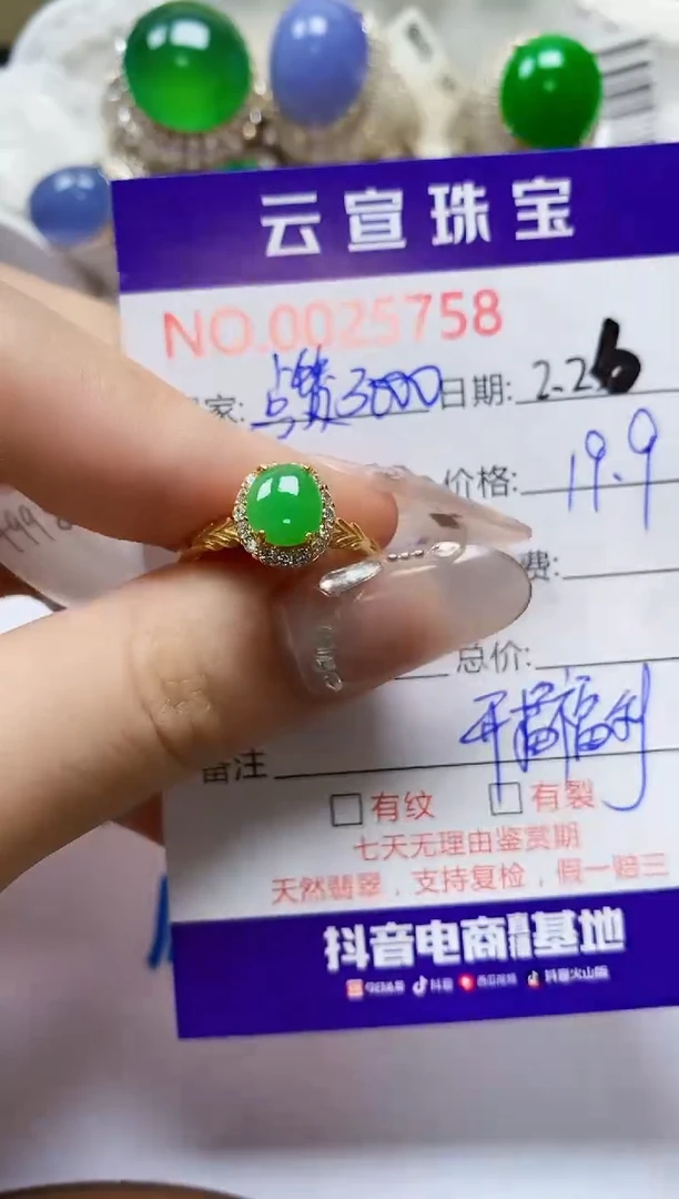 【闪购商品】翡翠戒指银S925镶嵌/5758