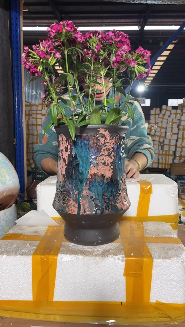 紫砂花盆宜兴紫砂粗陶花盆20-20