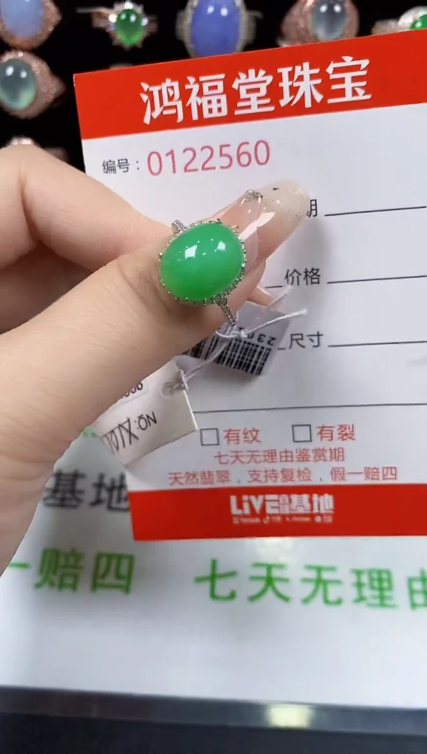 翡翠戒指银S925镶嵌2560