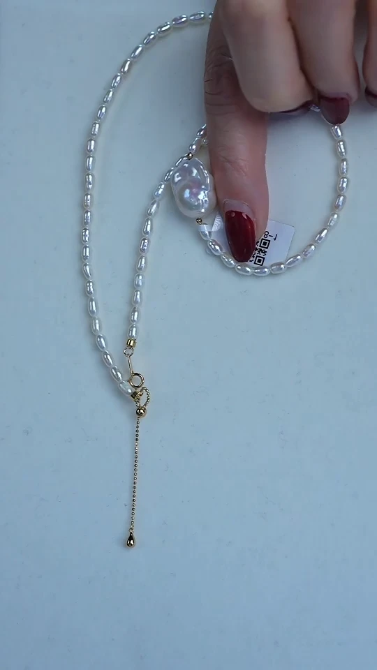 【闪购商品】淡水珍珠项链银S925镶嵌巴洛克（年末福利）