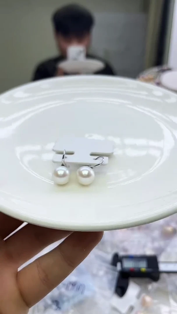 未镶嵌耳饰淡水珍珠白色系耳饰
