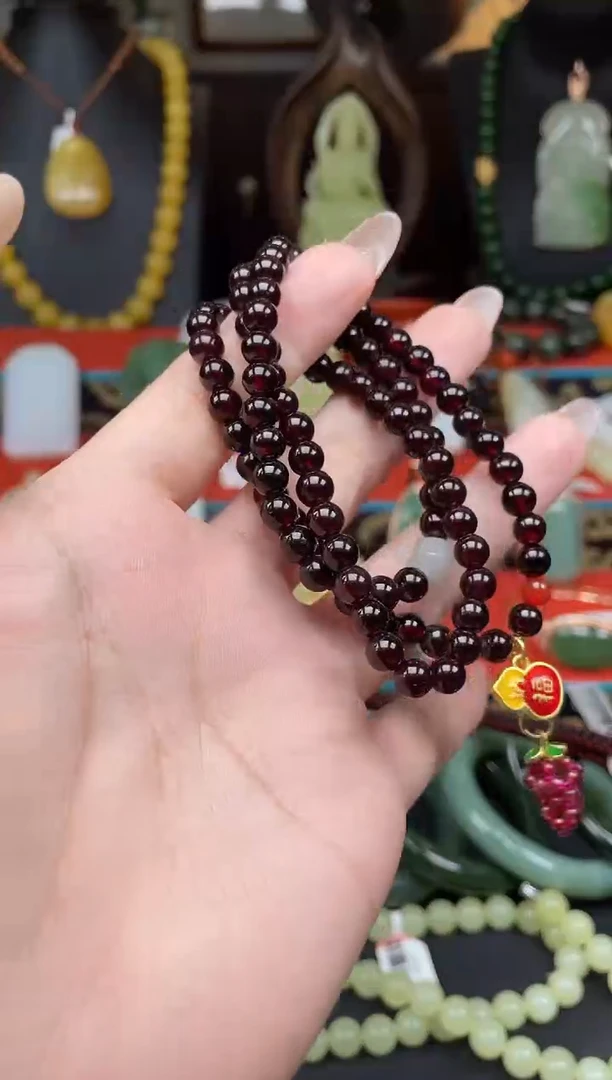 未镶嵌颈饰石榴石项链f056