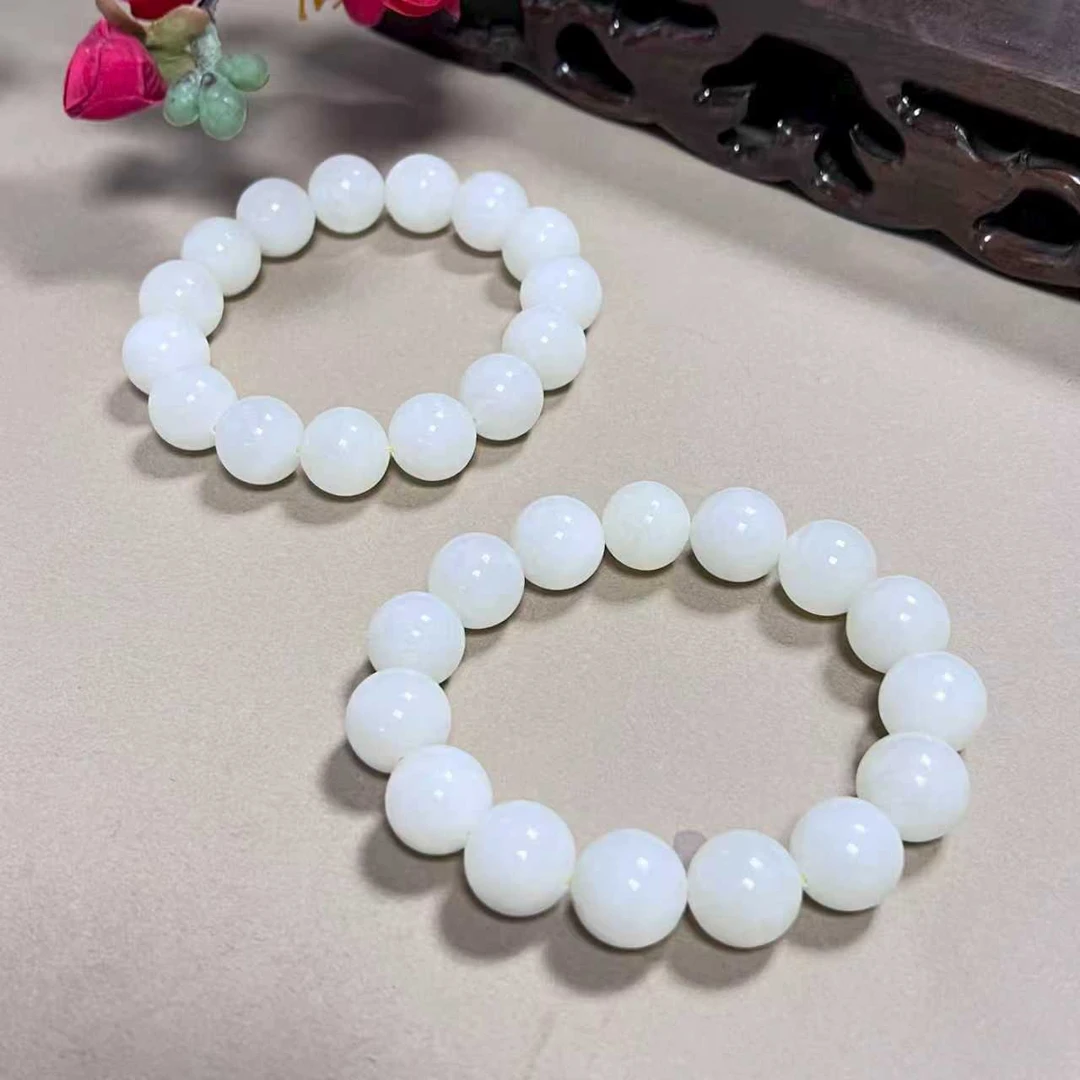 H4928-卡14左右-细润羊油透闪石手串-多样性发其一