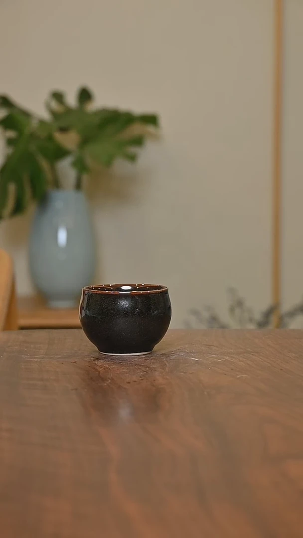 缸杯 矿石釉 微瑕 桑麻款